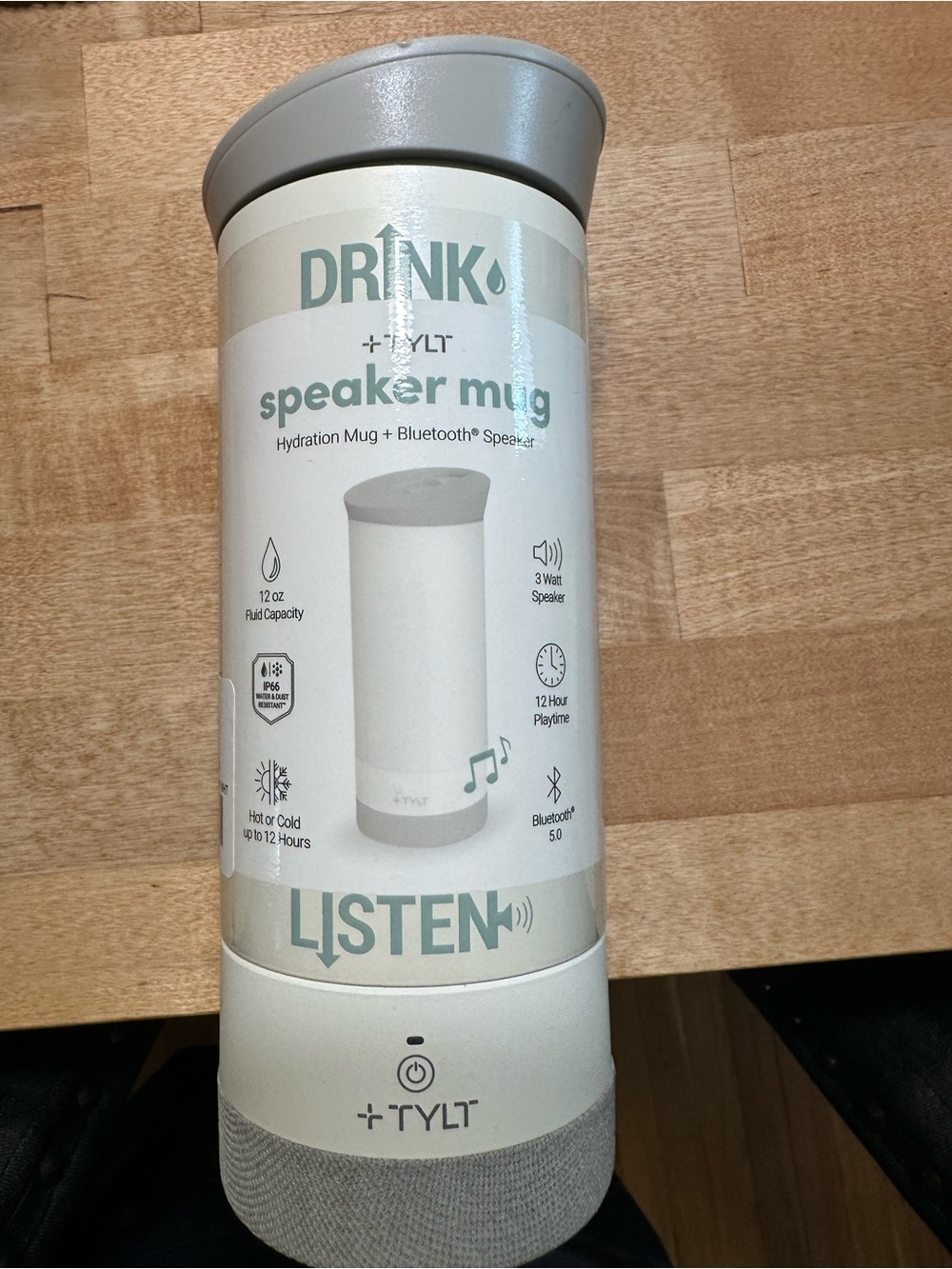 Drink+ Speaker Mug in Light Gray - Bluetooth Portable Speaker Mug